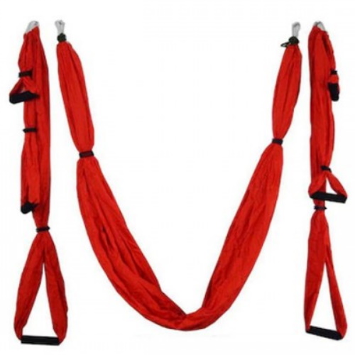 Kepeak Aerial Swing Anti Gravity Silk Αιώρα με λαβές Υοga και Pilates Red.1 2