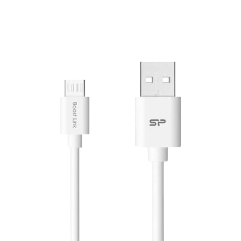 Silicon Power Καλώδιο USB A to Micro USB (1m) Fast Charging 2.4A - Λευκό