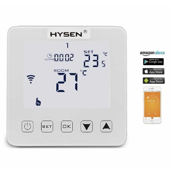 Hysen Hysen HY08 1 Psifiakos Thermostatis Smart Afis Wi Fi Leukos