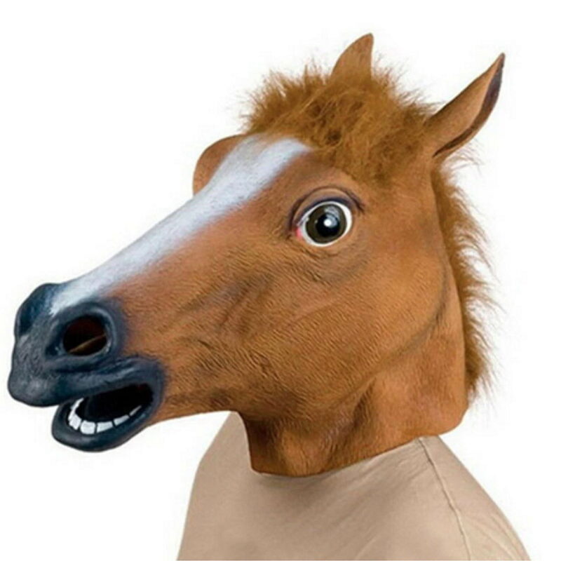 Μάσκα Λάτεξ Άλογο καφέ Halloween 96650
