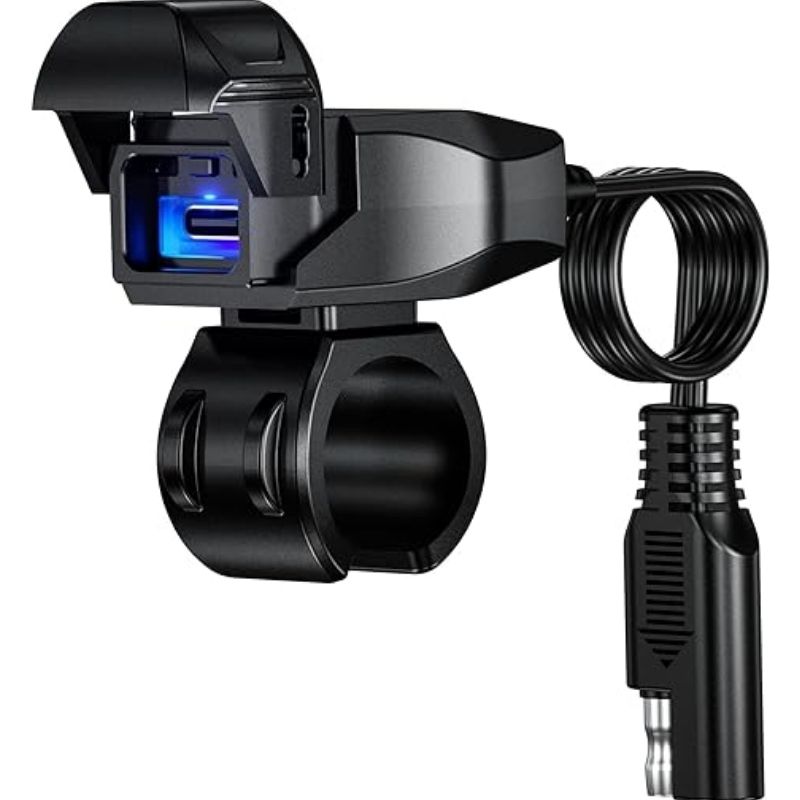 Kewig B10 Φορτιστής Τιμονιού Μηχανής SAE σε Type-C (36W/Αδιάβροχος/LED/DC 9V-24V/Καλώδιο 1