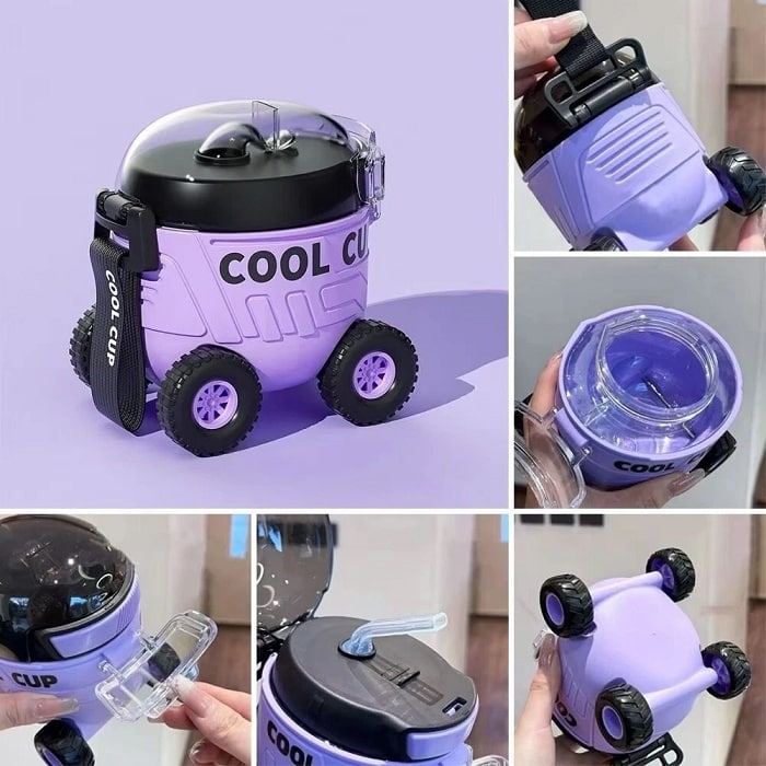 Alternative view of Παιδικό παγούρι πλαστικό - Αυτοκινητάκι - 600ml - 722399 - Pink