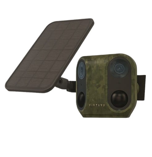 Virtavo PandaVista DualEyes Κάμερα Ασφαλείας WiFi Εξωτερικού Χώρου (2x2MP / 160° / Ηλιακή Τροφοδοσία / AI Ανίχνευση / IP66) - Camo