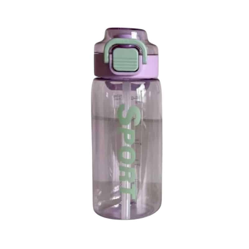 Φορητό παγούρι πλαστικό με καλαμάκι - 580ml - YS-1011 - 616311 - Purple