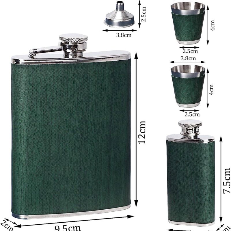 Σετ φλασκί ποτού με ποτήρια - JH-4 - 270799 - Green - Image 3