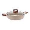 Ρηχή κατσαρόλα αντικολλητική με καπάκι - 2.7L - CA005-BS24-Beige - DSP - 563974