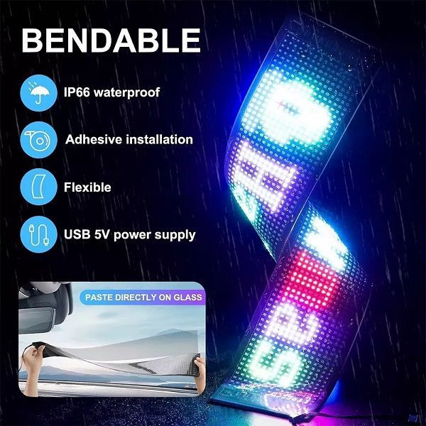 Alternative view of Διαφημιστική εύκαμπτη πινακίδα οχημάτων LED με τηλεχειριστήριο - 1122110A/04316 - 110851