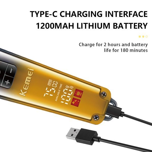 Alternative view of Κουρευτική μηχανή - KM-1866 - Kemei - Gold