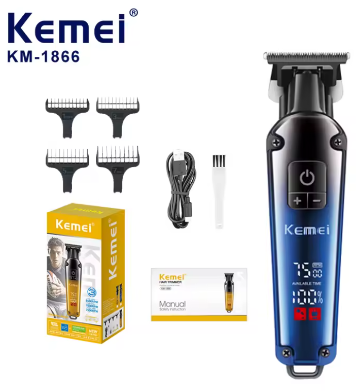 Alternative view of Κουρευτική μηχανή - KM-1866 - Kemei - Blue