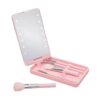 Καθρέπτης μακιγιάζ LED κασετίνα με σετ πινέλων - XR-6601 - 566016 - Pink