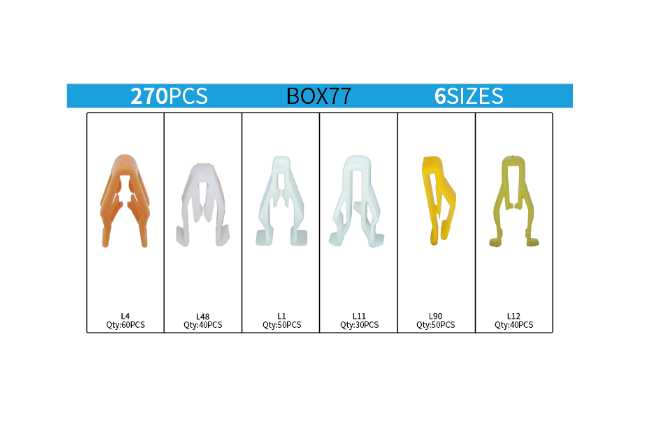 Alternative view of Σετ συνδετήρες αυτοκινήτου 6 τύπων - 1806202 - 270pcs - 180978