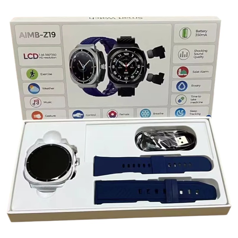 Alternative view of Σετ Smartwatch με ασύρματα ακουστικά Bluetooth - AIMB-Z19 - 065578 - Blue
