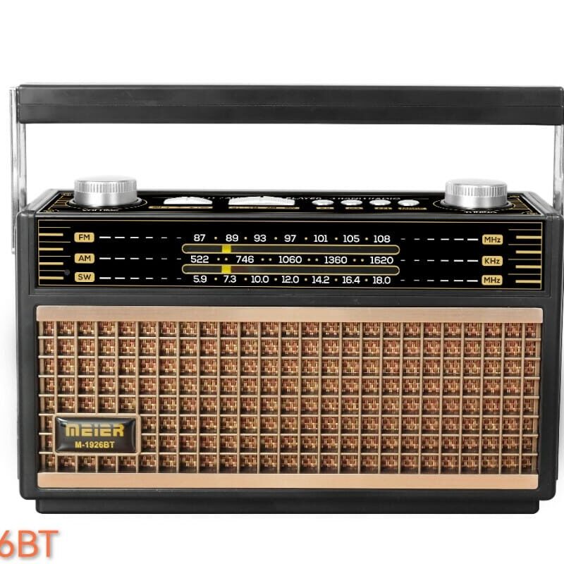 Επαναφορτιζόμενο ραδιόφωνο Retro - M1926BT - Meier - 416266 - Black/Gold