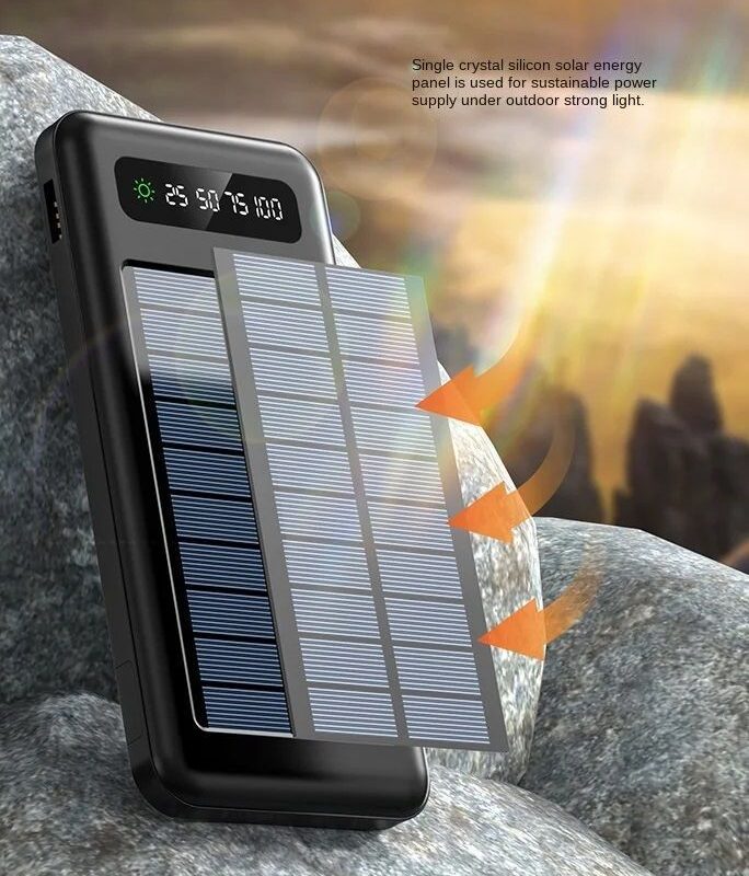 Powerbank με ηλιακό πάνελ - 4in1 - 10.000mah - YM519 - 810392 - Black