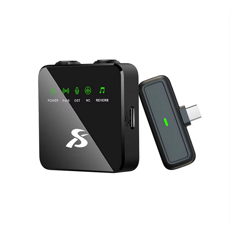 Alternative view of Ασύρματο mini επαναφορτιζόμενο πυκνωτικό μικρόφωνο για καταγραφή ήχου - Type-C - SX10 - 811351