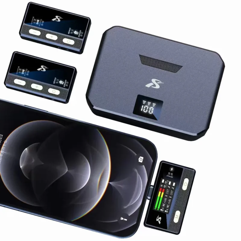 Alternative view of Ασύρματο mini επαναφορτιζόμενο πυκνωτικό μικρόφωνο για καταγραφή ήχου - Type-C - SX66 - 811412TC