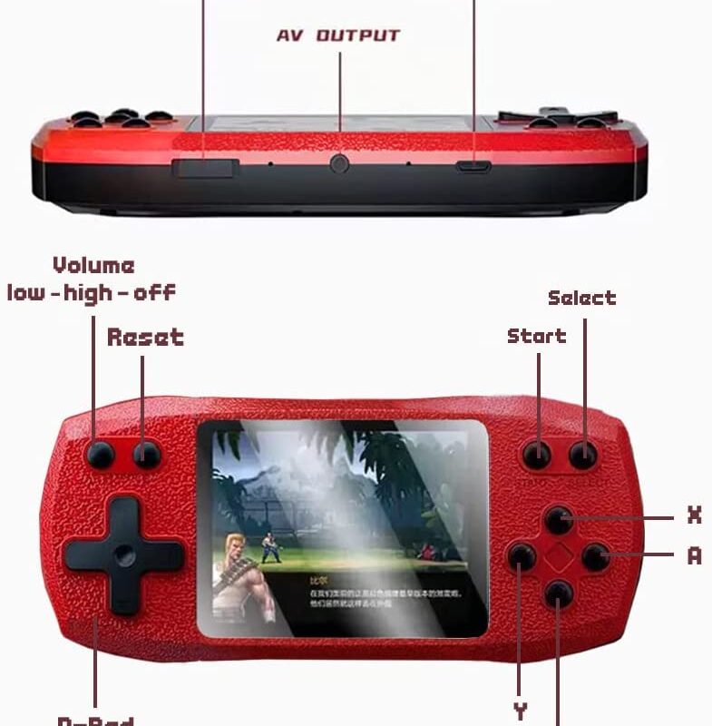 Φορητή κονσόλα παιχνιδιών με χειριστήριο - 620 in 1 - 884416 - Yellow