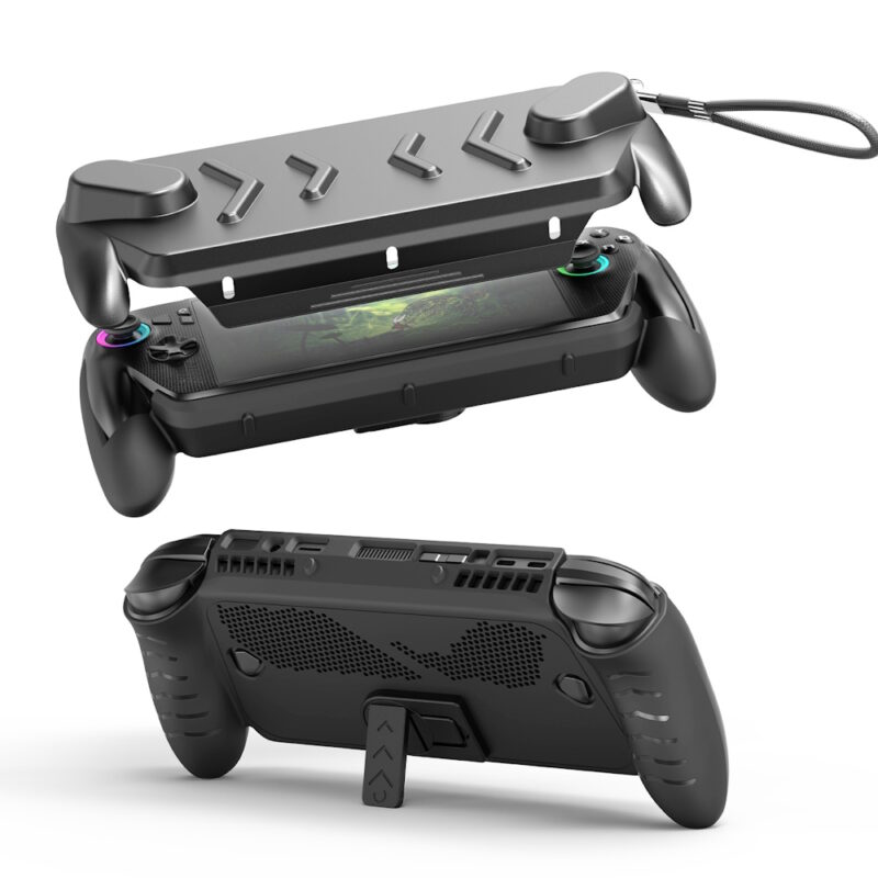 Θήκη TPU για Asus ROG Ally / Ally X με Μπροστινό Κάλυμμα & Βάση Στήριξης JYS-X153 Μαύρη