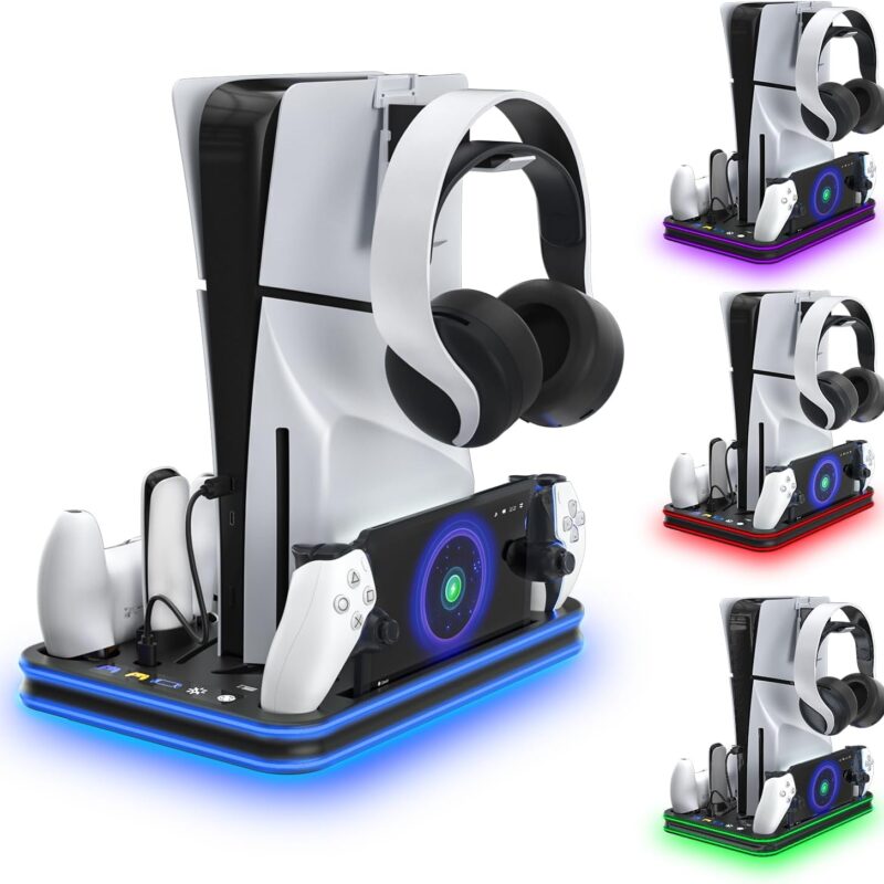 Βάση Φόρτισης PS5 / PS5 Slim & PS Portal με Ψύξη και RGB JYS-P5225 Μαύρη