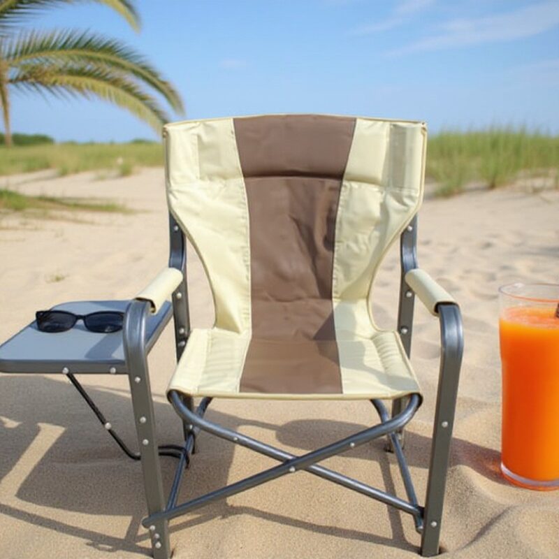 Alternative view of Πτυσσόμενη καρέκλα camping με ενσωματωμένο τραπεζάκι - 1805-1 - 170136 - Grey