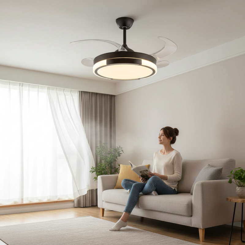 Alternative view of Ανεμιστήρας οροφής & φωτιστικό - DS-8018 - 96W - 431644 - Black