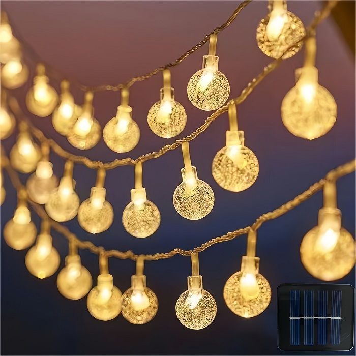 Alternative view of Ηλιακή γιρλάντα φωτισμού LED - Φυσαλίδα - 5m+1m - 20D - 152882 - Warm White