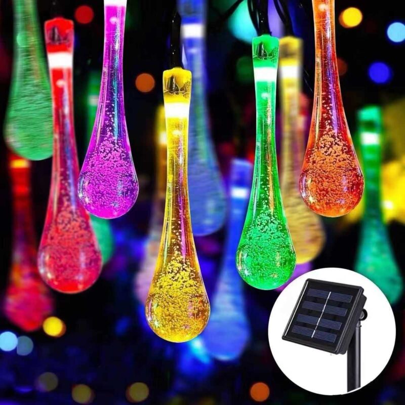 Alternative view of Ηλιακή γιρλάντα φωτισμού LED - Σταγόνα - 5m+1m - 20D - 152813 - RGB