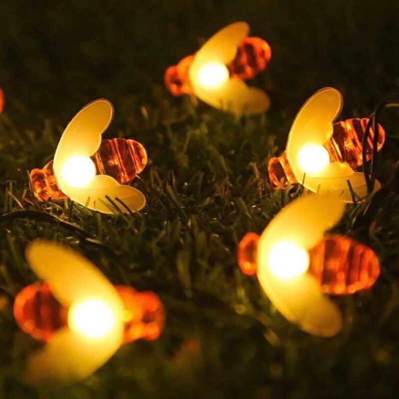 Ηλιακή γιρλάντα φωτισμού LED - Μέλισσα - 5m+1m - 20D - 152806 - Warm White