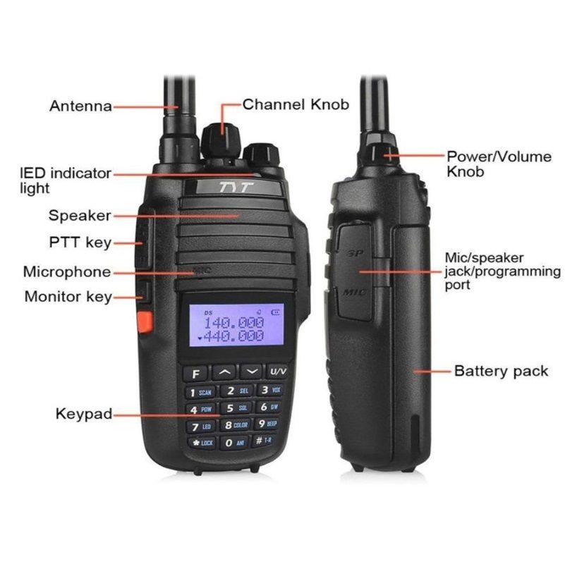 Alternative view of Φορητός πομποδέκτης - UHF/VHF - 10W - UV-8000D - TYT - 480002