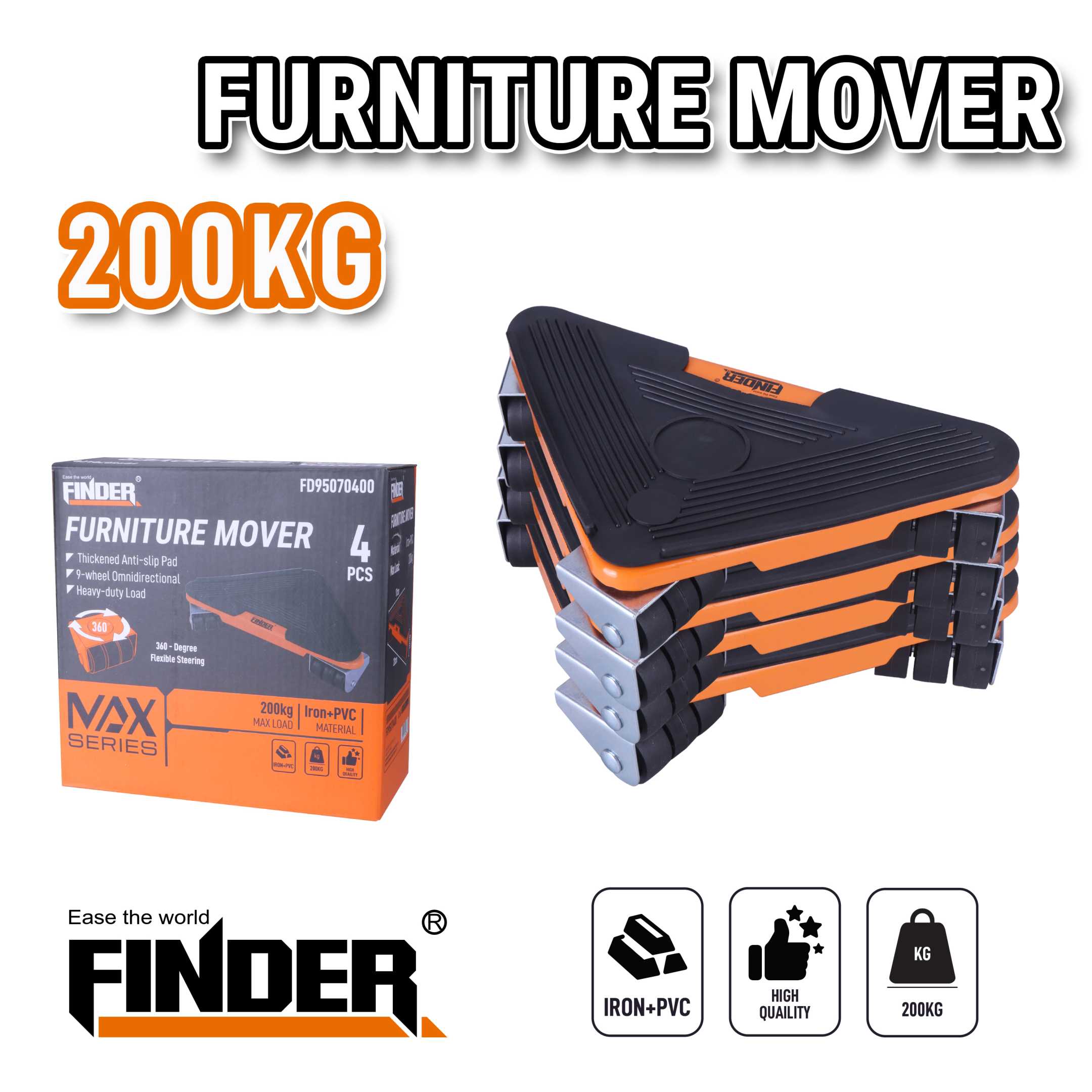 Σύστημα μεταφοράς επίπλων - 200kg - 4pcs - Finder - 194388 Σύστημα μεταφοράς επίπλων - 200kg - 4pcs - Finder - 194388 - Image 2