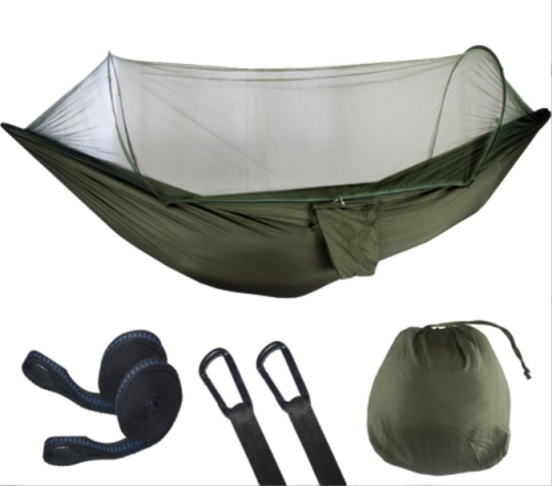Kepeak Αιώρα Διπλή με Κουνουπιέρα Αυτόματη 290x140cm - Xακί CHAMMS002