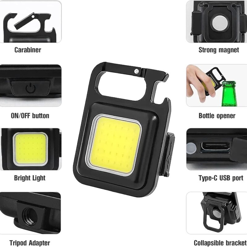 Mini επαναφορτιζόμενος φακός LED μπρελόκ - 532 - 175145