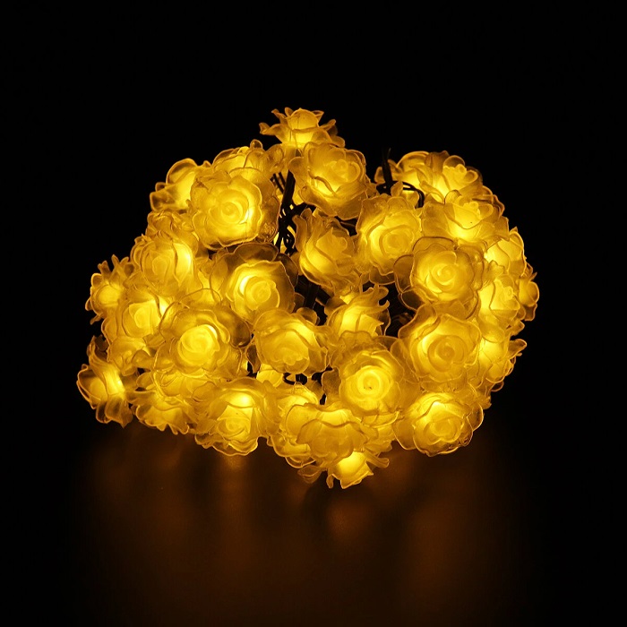 Alternative view of Ηλιακή γιρλάντα φωτισμού LED - Τριαντάφυλλο - 5m+1m - 20D - 152905 - Warm White