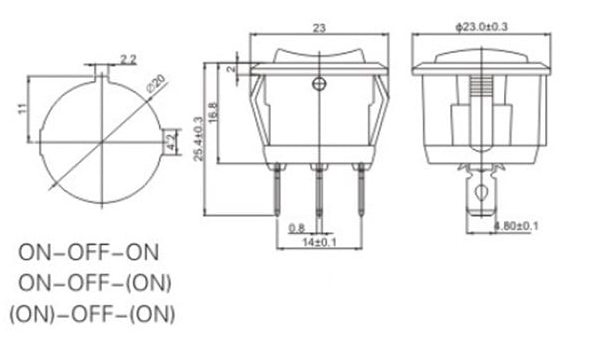 Alternative view of Διακόπτης οχημάτων On/Off - R-F13203A-33-4U - 180932