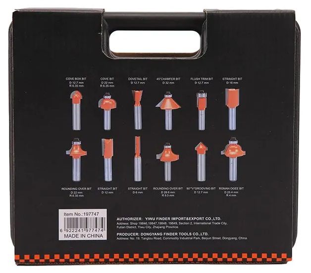 Σετ φρέζες ξύλου για ρούτερ - 12pcs - Φ6mm - Finder - 197747 Σετ φρέζες ξύλου για ρούτερ - 12pcs - Φ6mm - Finder - 197747 - Image 3