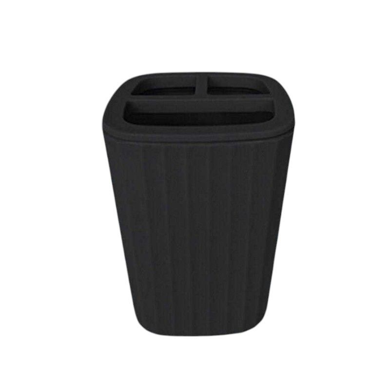 Θήκες οδοντόβουρτσας πλαστικές σε σετ 5Χ - Black - 21782