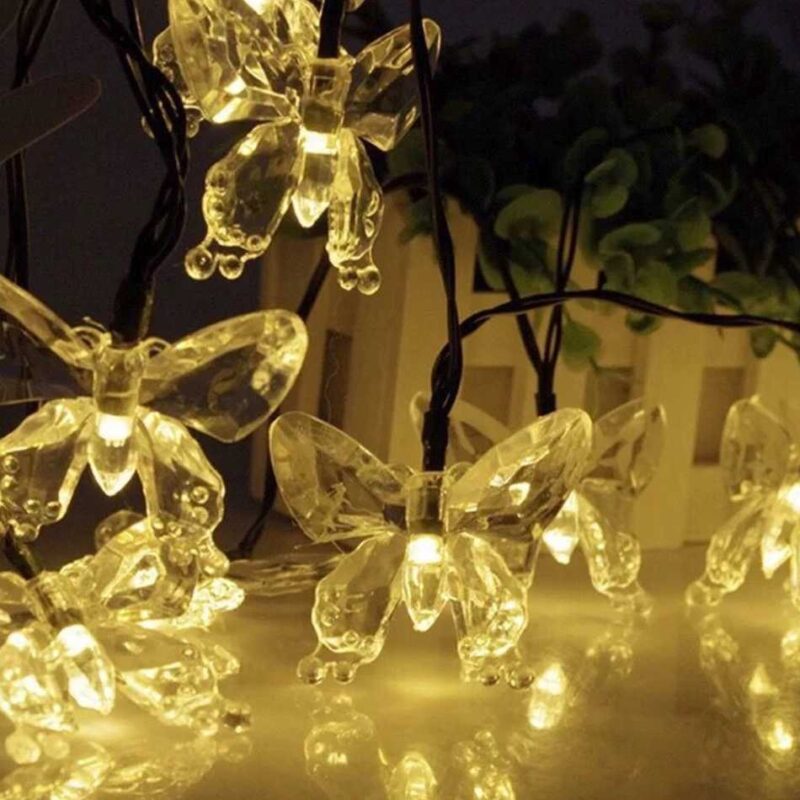 Ηλιακή γιρλάντα φωτισμού LED - Πεταλούδα - 5m+1m - 20D - 152837 - Warm White - Image 3