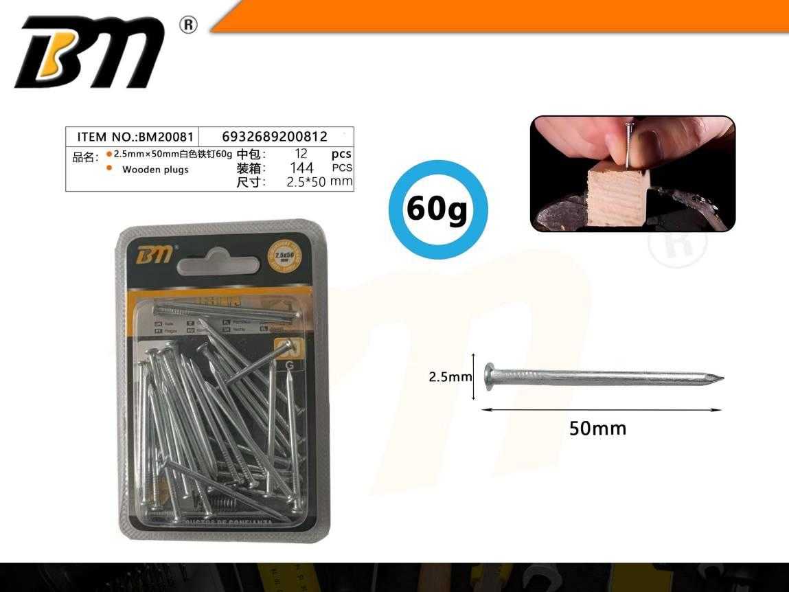 Καρφιά πρόκες - 2.5mm×50mm - Σετ 12 πακέτα των 60g - 200812 Καρφιά πρόκες - 2.5mm×50mm - Σετ 12 πακέτα των 60g - 200812 - Image 2