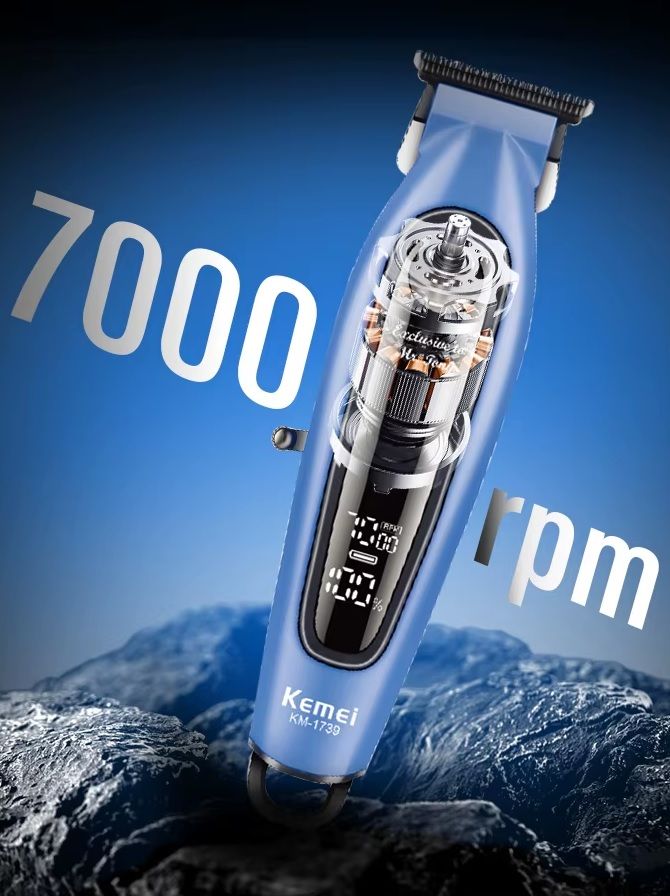 Κουρευτική μηχανή - KM-1739 - Kemei - Blue Κουρευτική μηχανή - KM-1739 - Kemei - Blue - Image 3