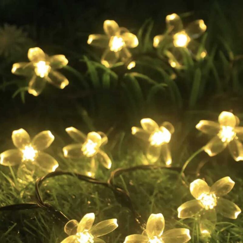 Ηλιακή γιρλάντα φωτισμού LED - Λουλούδι - 5m+1m - 20D - 152899 - Warm White - Image 3