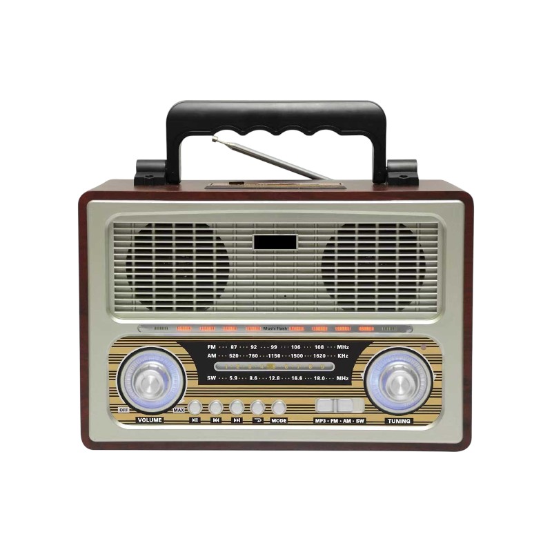 Επαναφορτιζόμενο ραδιόφωνο Retro - M1800BT - 654381 - Silver