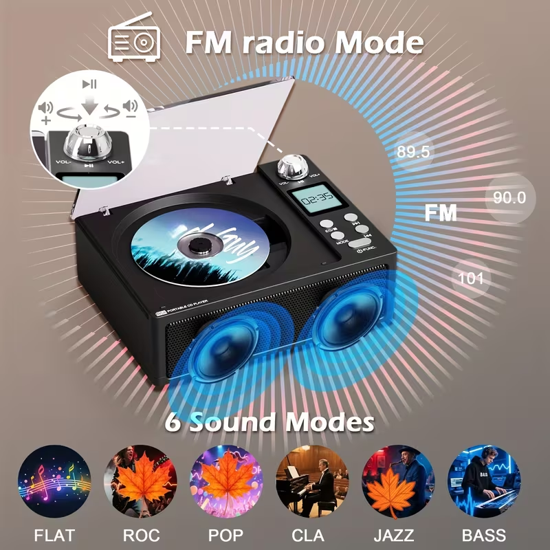 Alternative view of Φορητό CD Player με Bluetooth & Ραδιόφωνο - CD-3100 - 718228 - Black