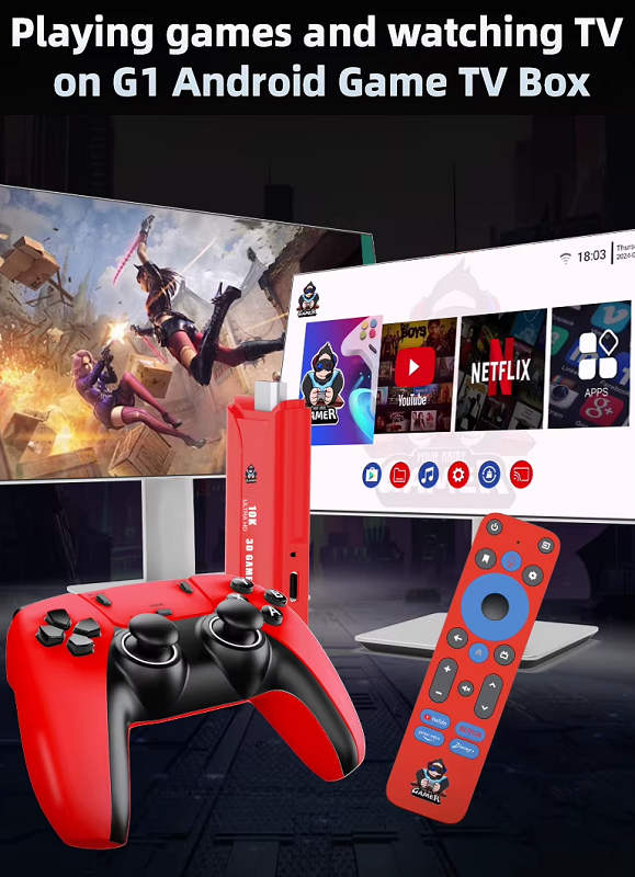 Φορητή κονσόλα παιχνιδιών Stick & Android TV Box με 2 χειριστήρια - G1 - 812938 Φορητή κονσόλα παιχνιδιών Stick & Android TV Box με 2 χειριστήρια - G1 - 812938 - Image 3