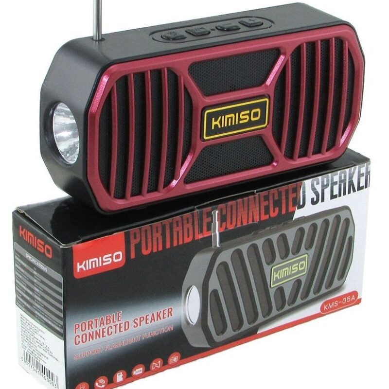 Ασύρματο ηχείο Bluetooth με φακό LED - KMS-05B - 885871 - Red - Image 3