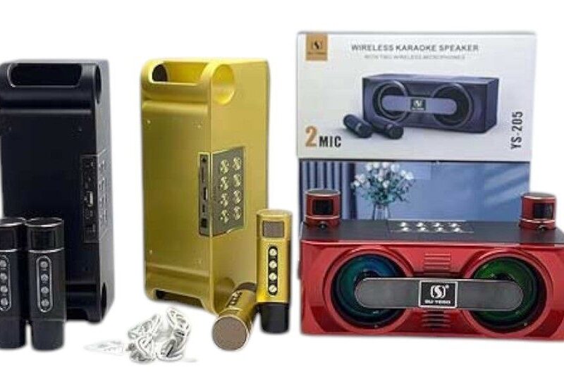Ασύρματο ηχείο Bluetooth με 2 μικρόφωνα Karaoke - YS-205 - 887226 - Gold - Image 2