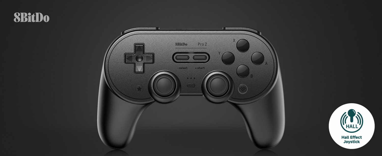 8Bitdo Pro 2 Gamepad Hall Effect Version - Bluetooth and Type C - Nintendo Switch/PC/MAC/Android/Raspberry Black