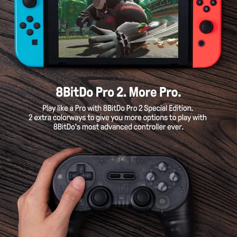 Alternative view of 8BitDo Pro 2 Bluetooth Controller Special Edition - Purple - Bluetooth and Type C - Nintendo Switch/PC/MAC/Android/Raspberry