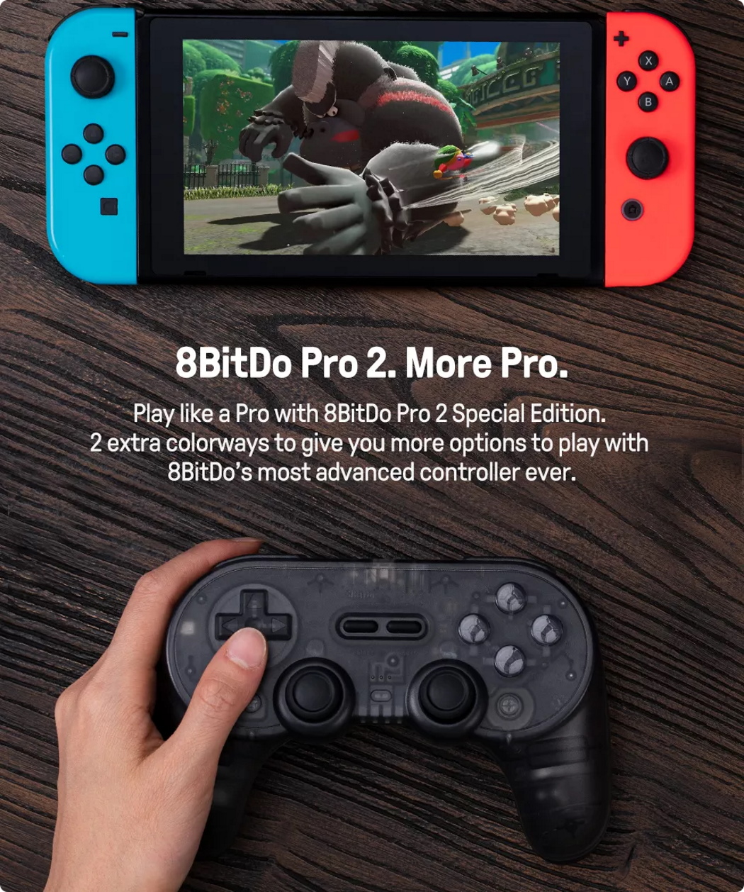 8BitDo Pro 2 Bluetooth Controller Special Edition - Purple - Bluetooth and Type C - Nintendo Switch/PC/MAC/Android/Raspberry 8BitDo Pro 2 Bluetooth Controller Special Edition - Purple - Bluetooth and Type C - Nintendo Switch/PC/MAC/Android/Raspberry