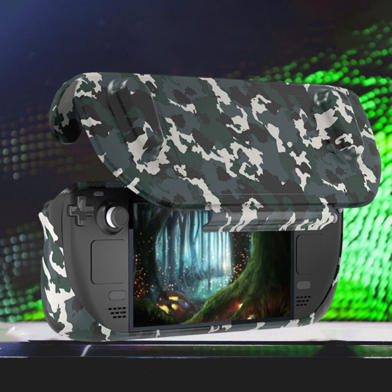 Alternative view of JYS SD012 Προστατευτική Θήκη με Αποσπώμενο Καπάκι και Σταντ Όρθιας Στήριξης για Steam Deck (Camo)