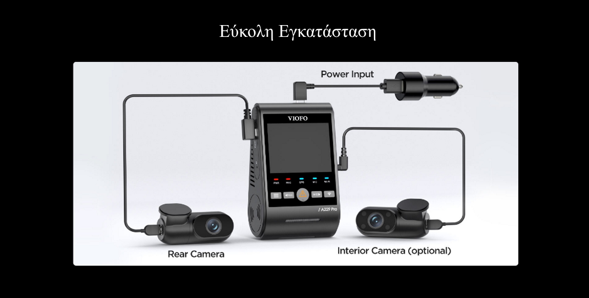 VIOFO A229 Pro 2CH Διπλή Κάμερα Dash Αυτοκινήτου με Φωνητικές Εντολές (4K HDR/Sony Starvis 2/Φωνητική Εντολή/GPS/WiFi/LCD 2.4") (A229 Pro 2CH-G) VIOFO A229 Pro 2CH Διπλή Κάμερα Dash Αυτοκινήτου με Φωνητικές Εντολές (4K HDR/Sony Starvis 2/Φωνητική Εντολή/GPS/WiFi/LCD 2.4") (A229 Pro 2CH-G)